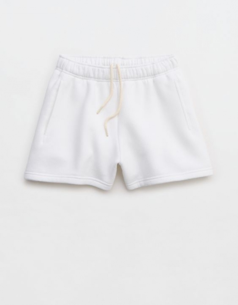 Aerie OFFLINE By Cloud Fleece Shorts White | ZOV-197532