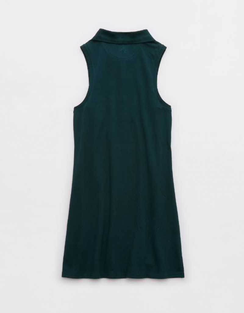 Aerie OFFLINE By Courtside Polo Mini Dress Deep Green | ZTV-037254