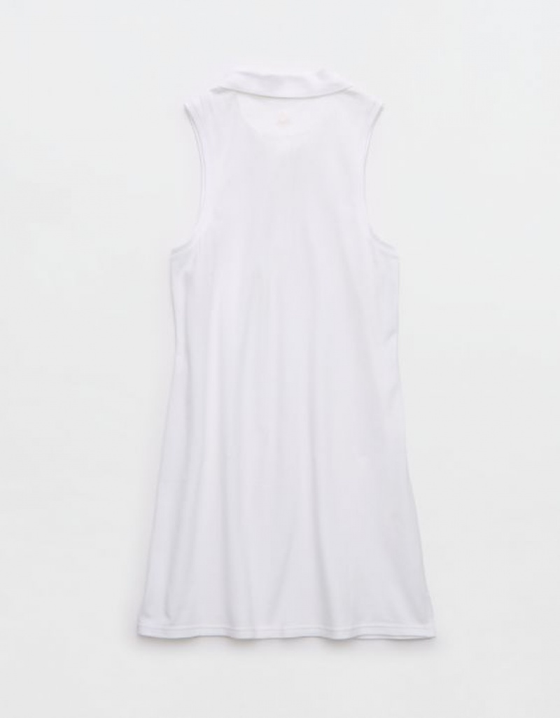 Aerie OFFLINE By Courtside Polo Mini Dress White | TYV-382759