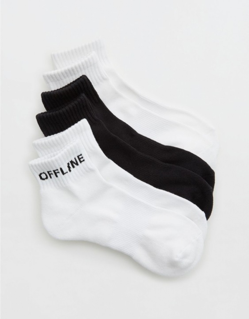 Aerie OFFLINE By Crew 3-Pack Socks Black | NKP-218054