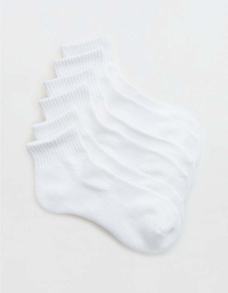 Aerie OFFLINE By Crew 3-Pack Socks White | WHC-279461