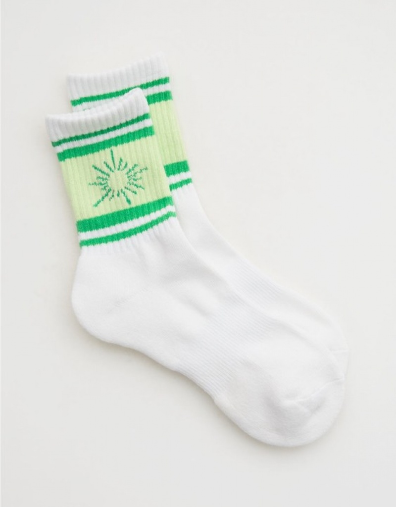 Aerie OFFLINE By Crew Socks Green | ROQ-385904