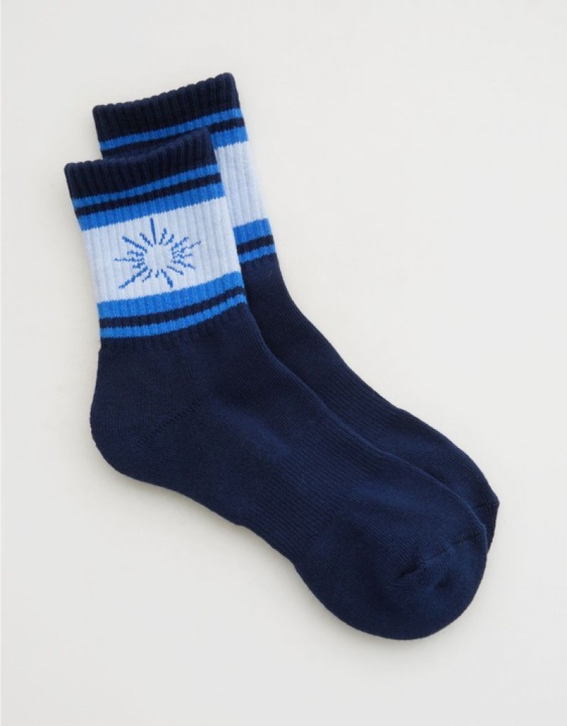 Aerie OFFLINE By Crew Socks Navy | FEN-103784