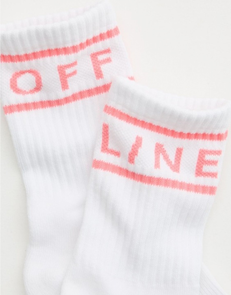 Aerie OFFLINE By Crew Socks Pink | SRU-397865