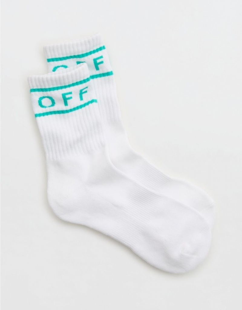 Aerie OFFLINE By Crew Socks Turquoise | KQI-694518