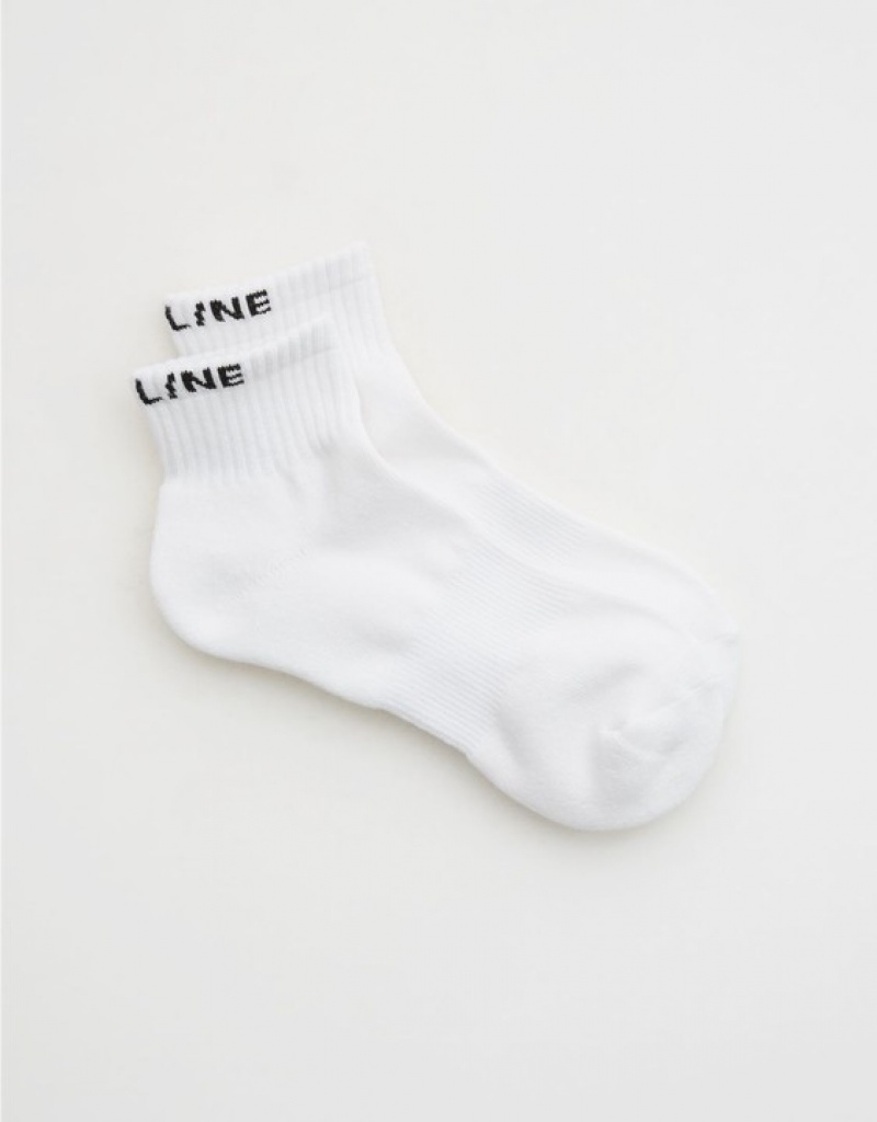 Aerie OFFLINE By Crew Socks White | FHR-504813