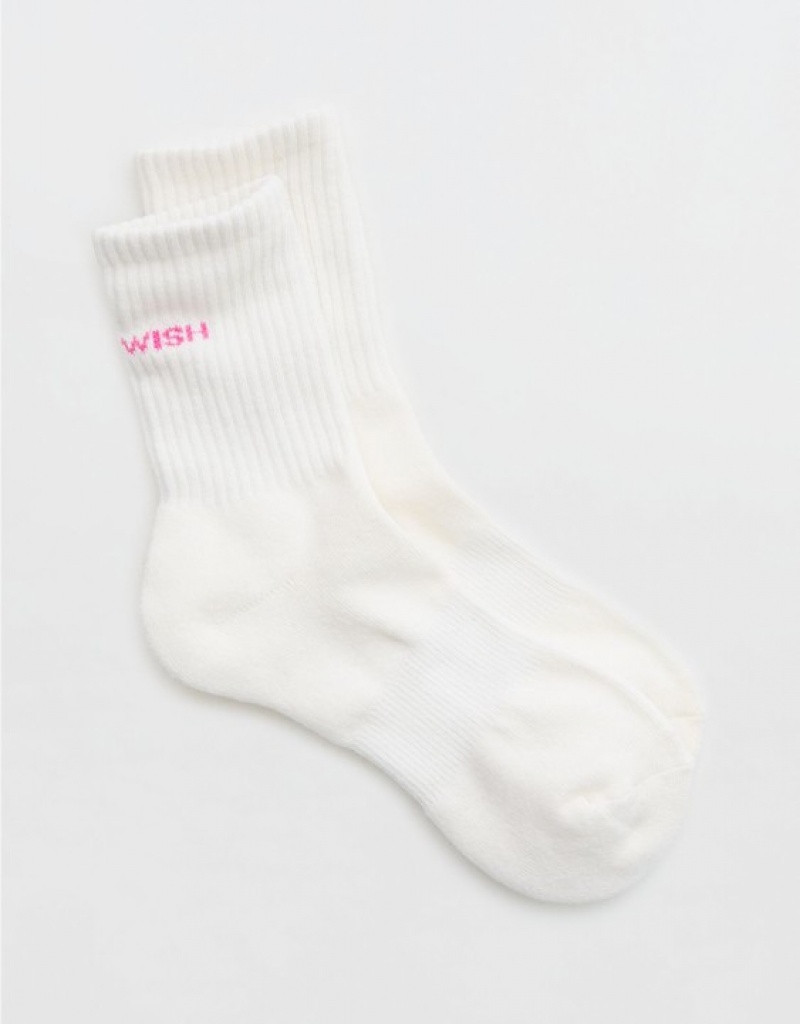 Aerie OFFLINE By Crew Socks White | TIQ-924387