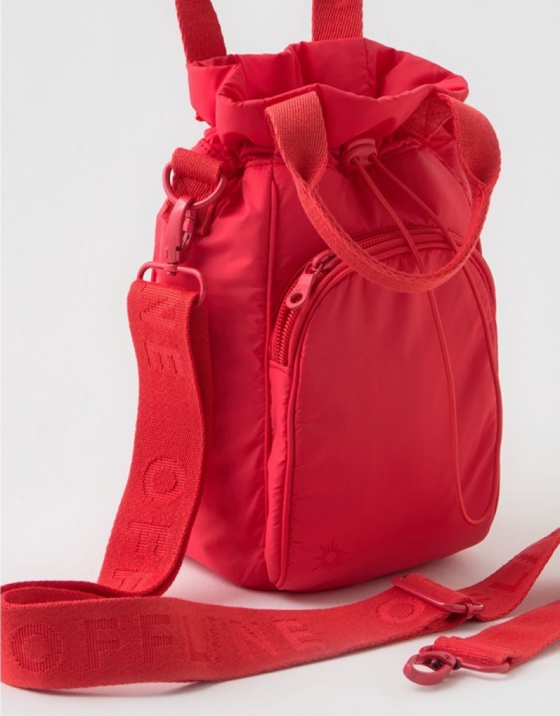 Aerie OFFLINE By Crossbody Water Bottle Bags Red | ORU-789152