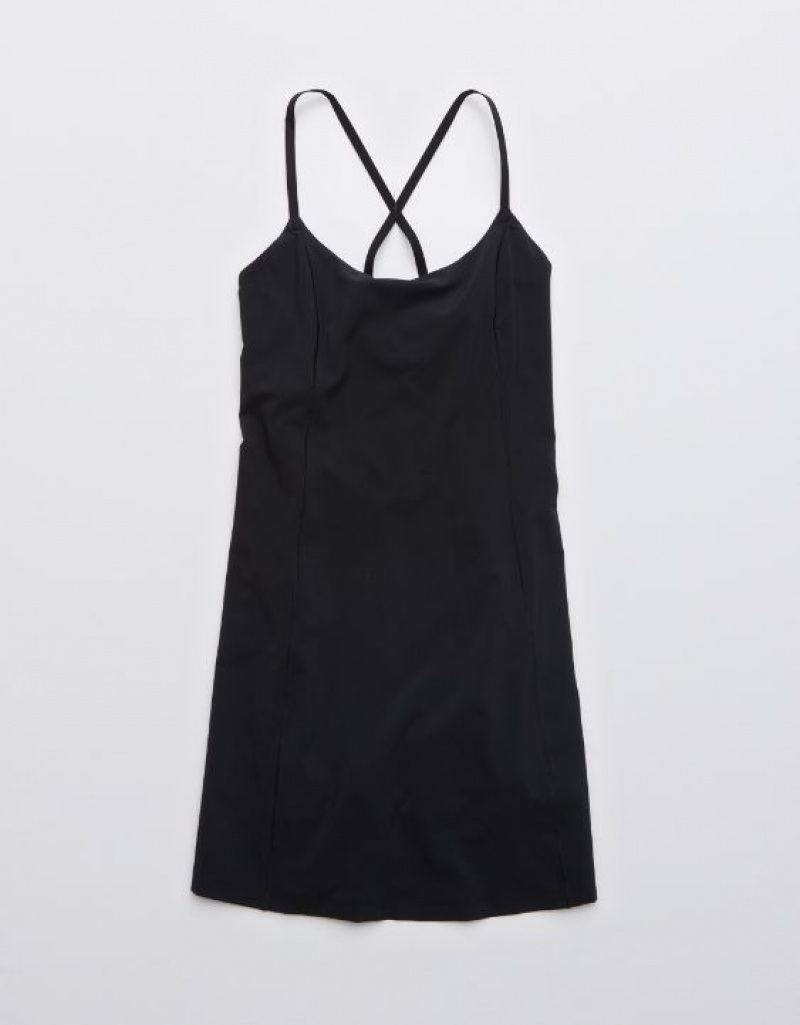 Aerie OFFLINE By Exercise Dress Black | USL-153928