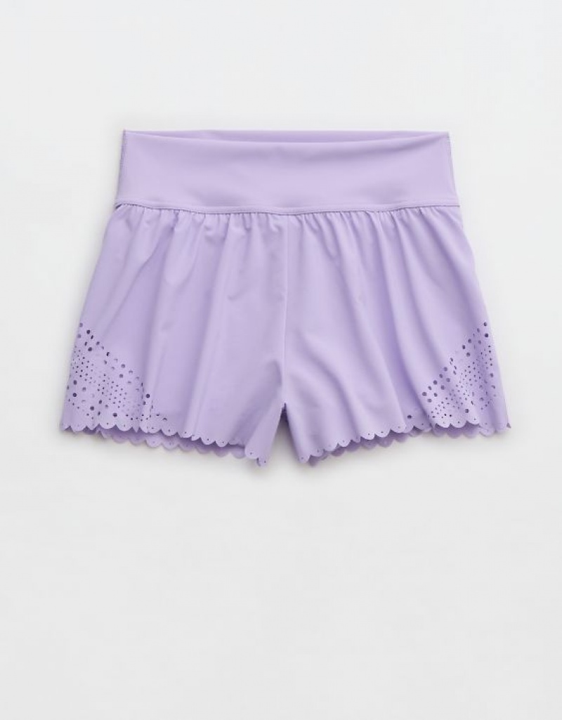 Aerie OFFLINE By Goals Lasercut Running Shorts Purple / Wash | GSN-768950