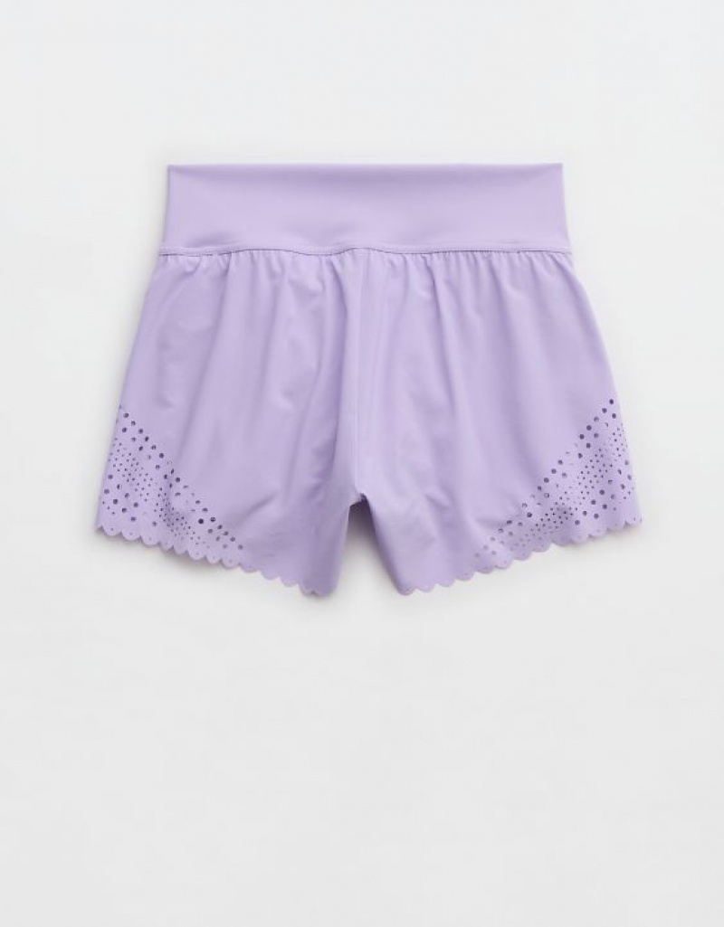 Aerie OFFLINE By Goals Lasercut Running Shorts Purple / Wash | GSN-768950