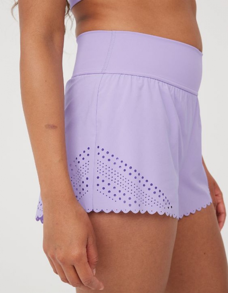 Aerie OFFLINE By Goals Lasercut Running Shorts Purple / Wash | GSN-768950