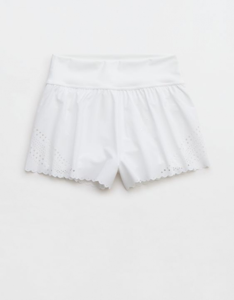 Aerie OFFLINE By Goals Lasercut Running Shorts White | BQF-704326