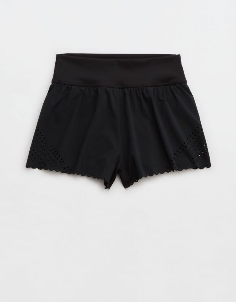 Aerie OFFLINE By Goals Lasercut Running Shorts Black | GWB-976023