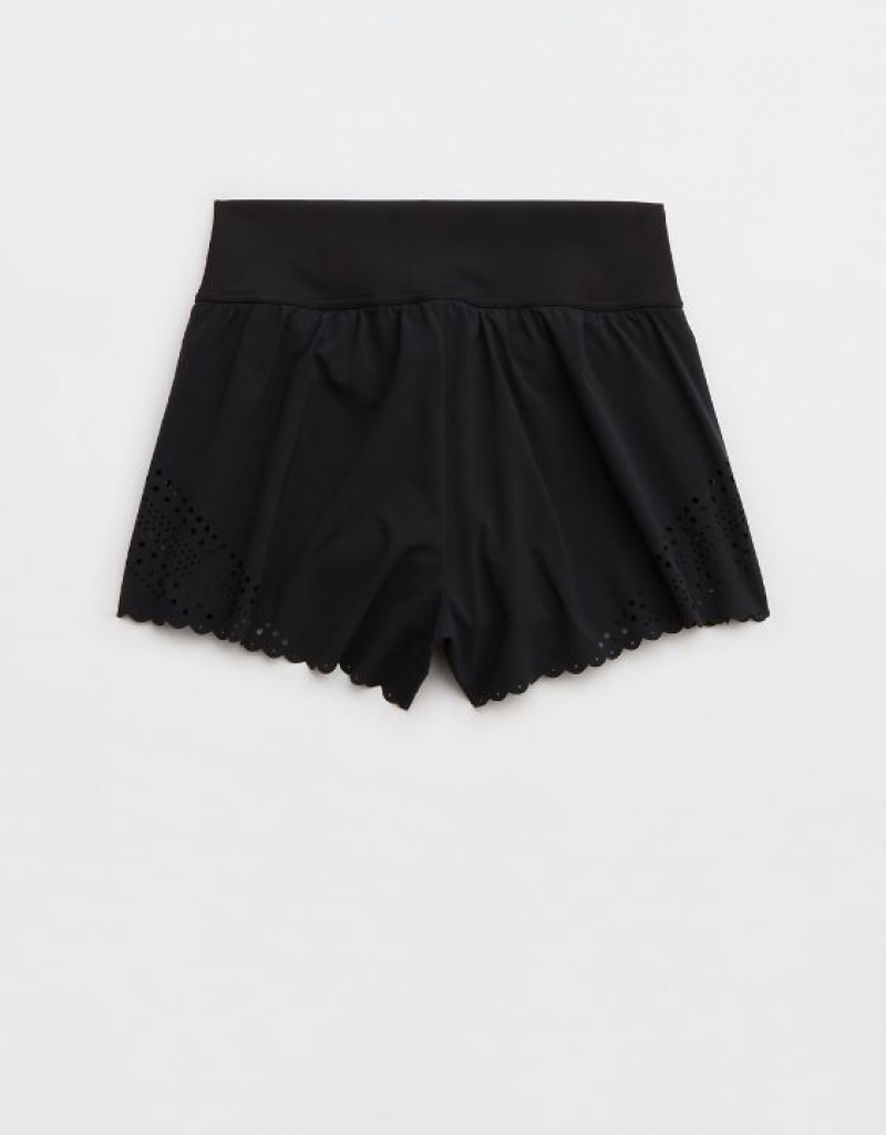 Aerie OFFLINE By Goals Lasercut Running Shorts Black | GWB-976023