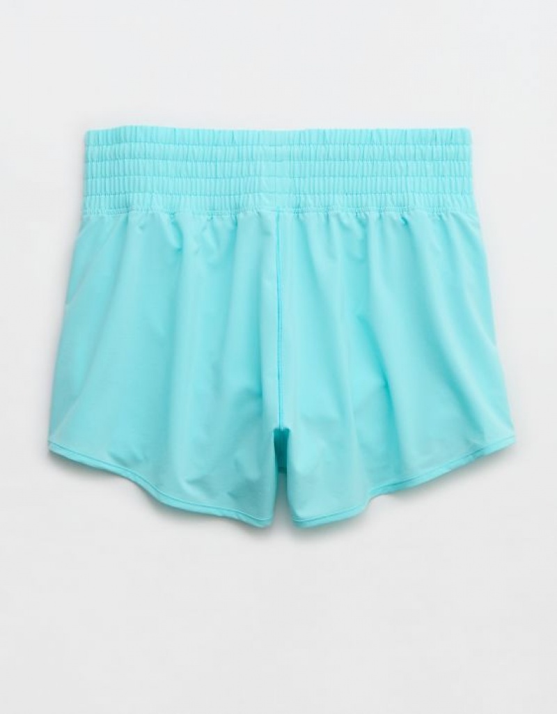 Aerie OFFLINE By High Rise Hot Stuff Shorts Blue | KHT-370841