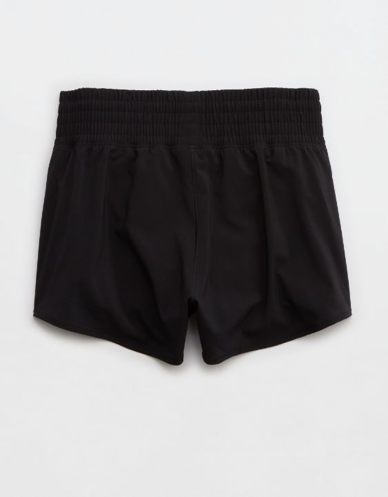 Aerie OFFLINE By High Rise Hot Stuff Shorts Black | HFM-862940