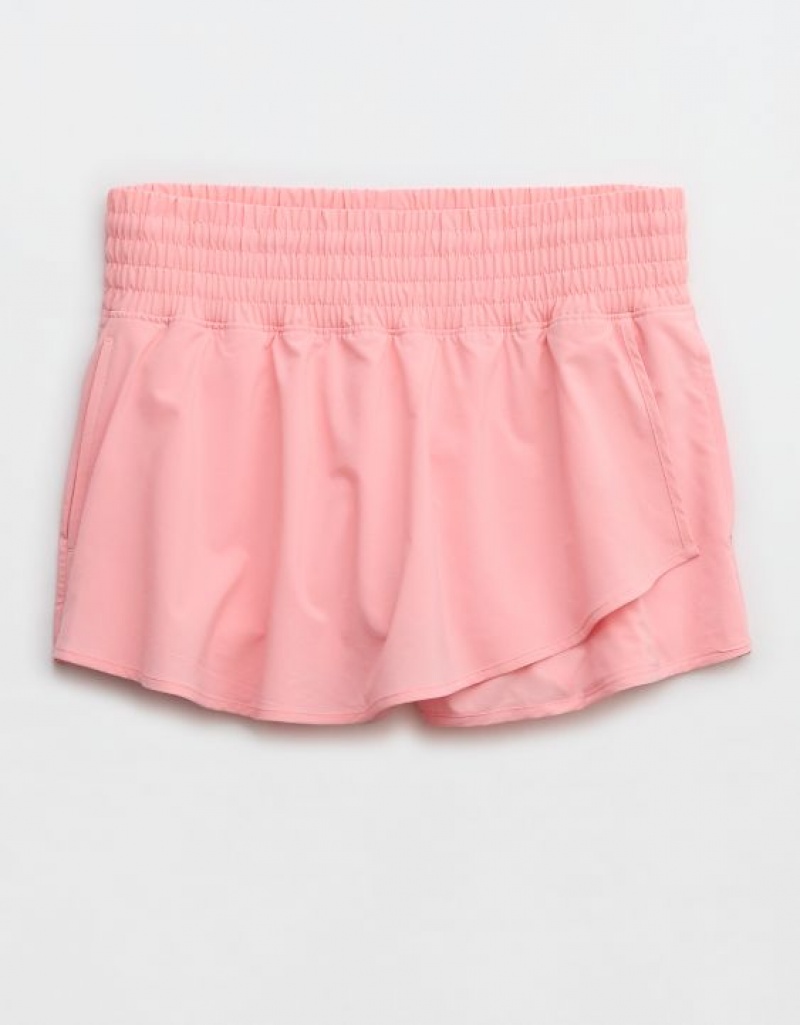 Aerie OFFLINE By High Rise Hot Stuff Shorts Pink | XWN-234105