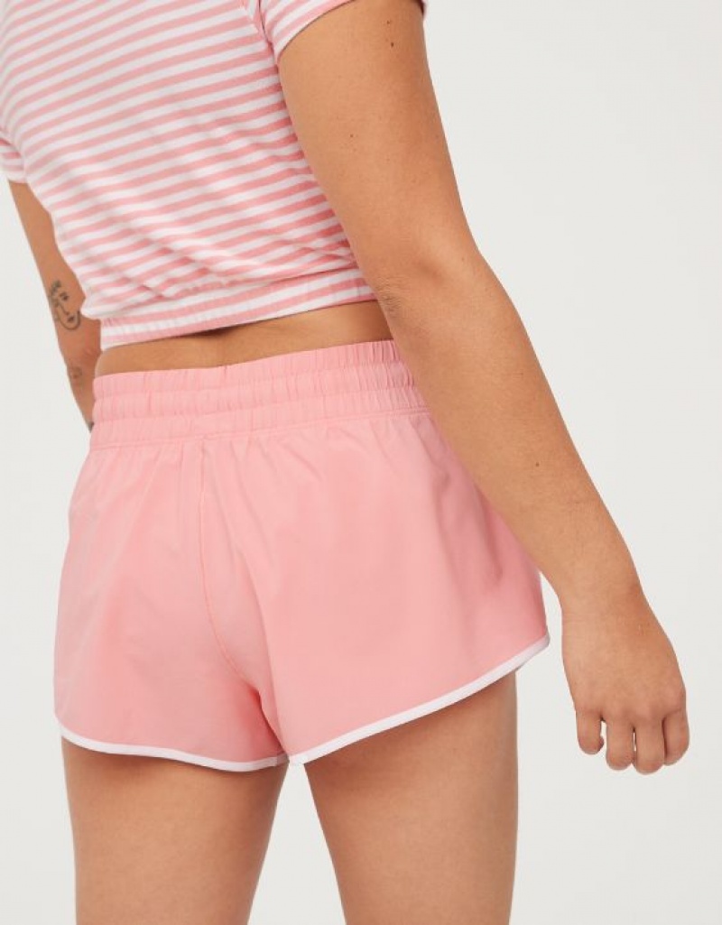 Aerie OFFLINE By Low Rise Hot Stuff Shorts Pink | BZT-831705