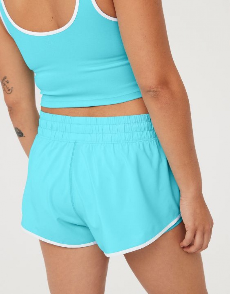 Aerie OFFLINE By Low Rise Hot Stuff Shorts Blue | PYE-928415