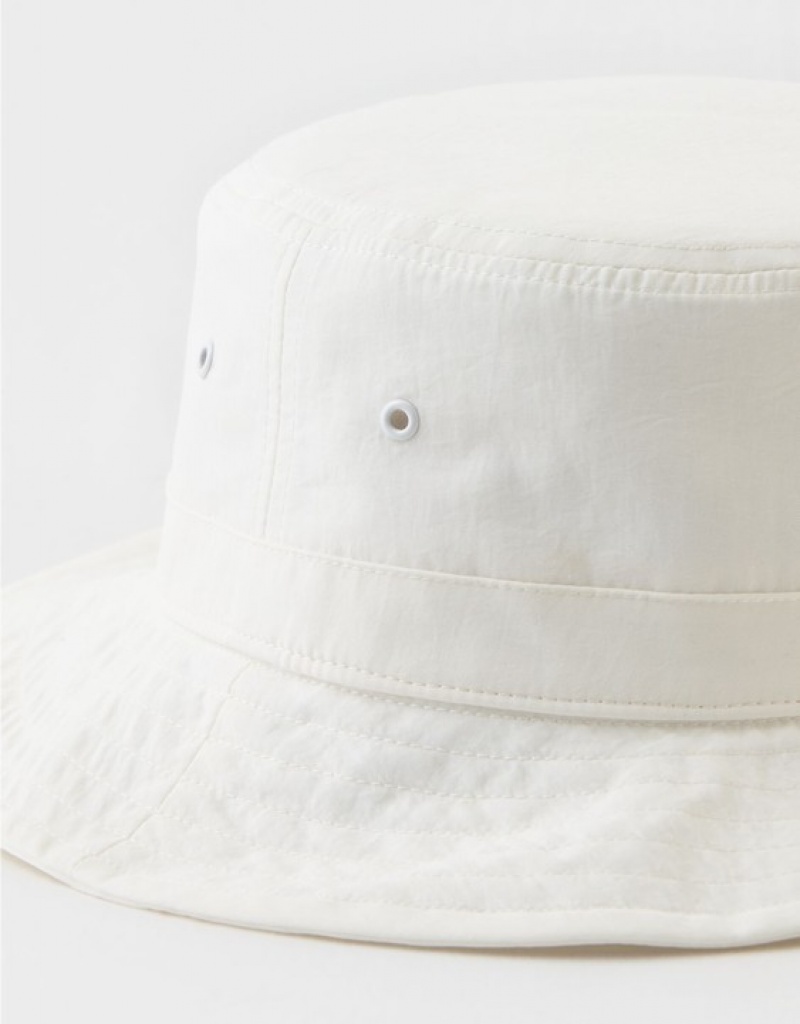 Aerie OFFLINE By Nylon Bucket Hats White | UDK-487512