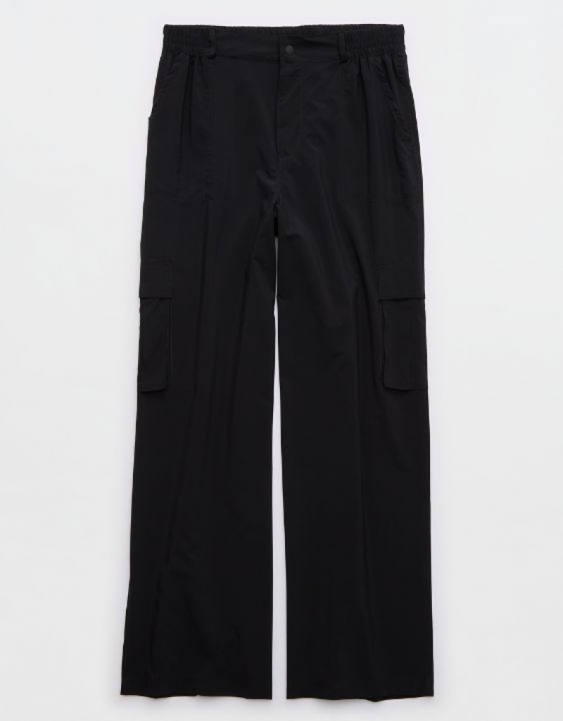 Aerie OFFLINE By Nylon Cargo Pants Black | SEH-146907