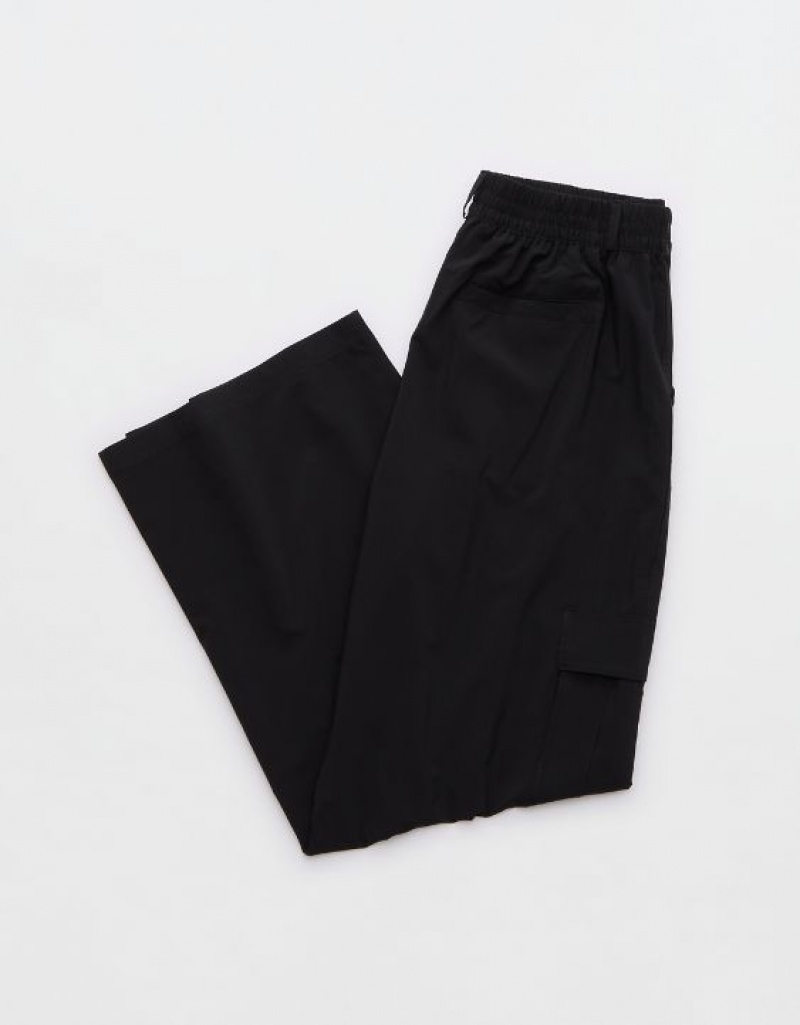 Aerie OFFLINE By Nylon Cargo Pants Black | SEH-146907