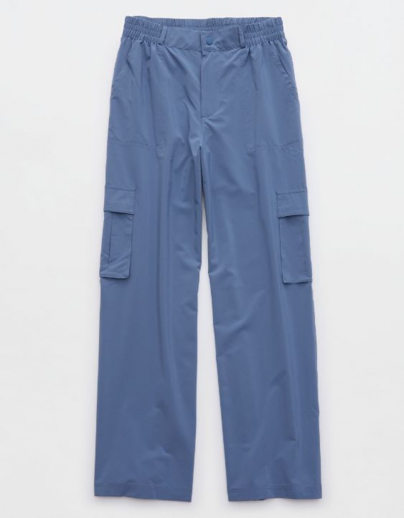 Aerie OFFLINE By Nylon Cargo Pants Blue | SFT-853271