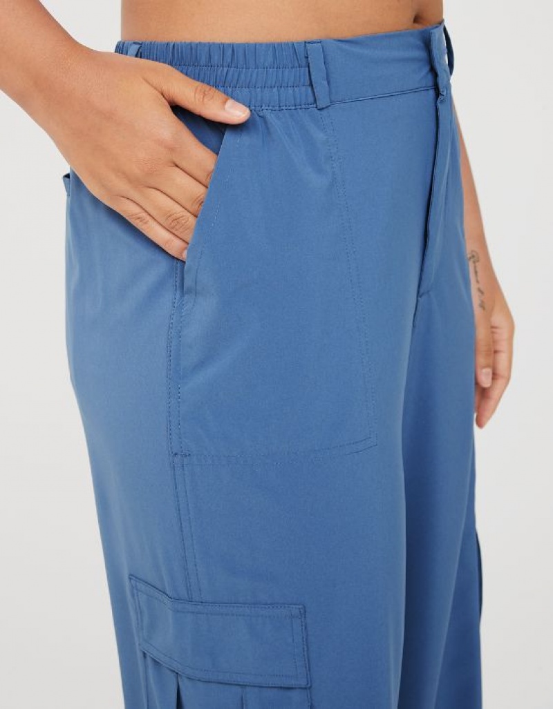 Aerie OFFLINE By Nylon Cargo Pants Blue | SFT-853271