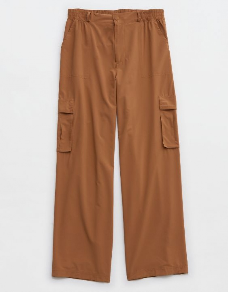 Aerie OFFLINE By Nylon Cargo Pants Khaki | GKZ-193407