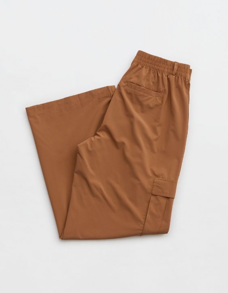 Aerie OFFLINE By Nylon Cargo Pants Khaki | GKZ-193407