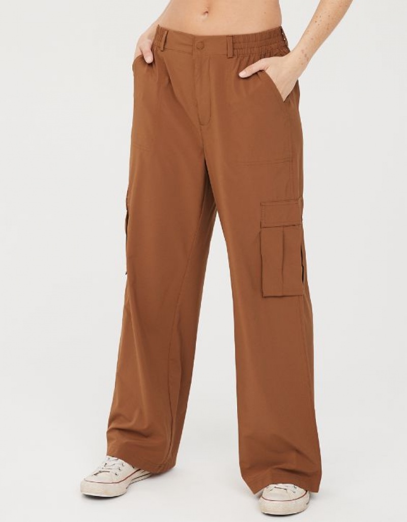 Aerie OFFLINE By Nylon Cargo Pants Khaki | GKZ-193407