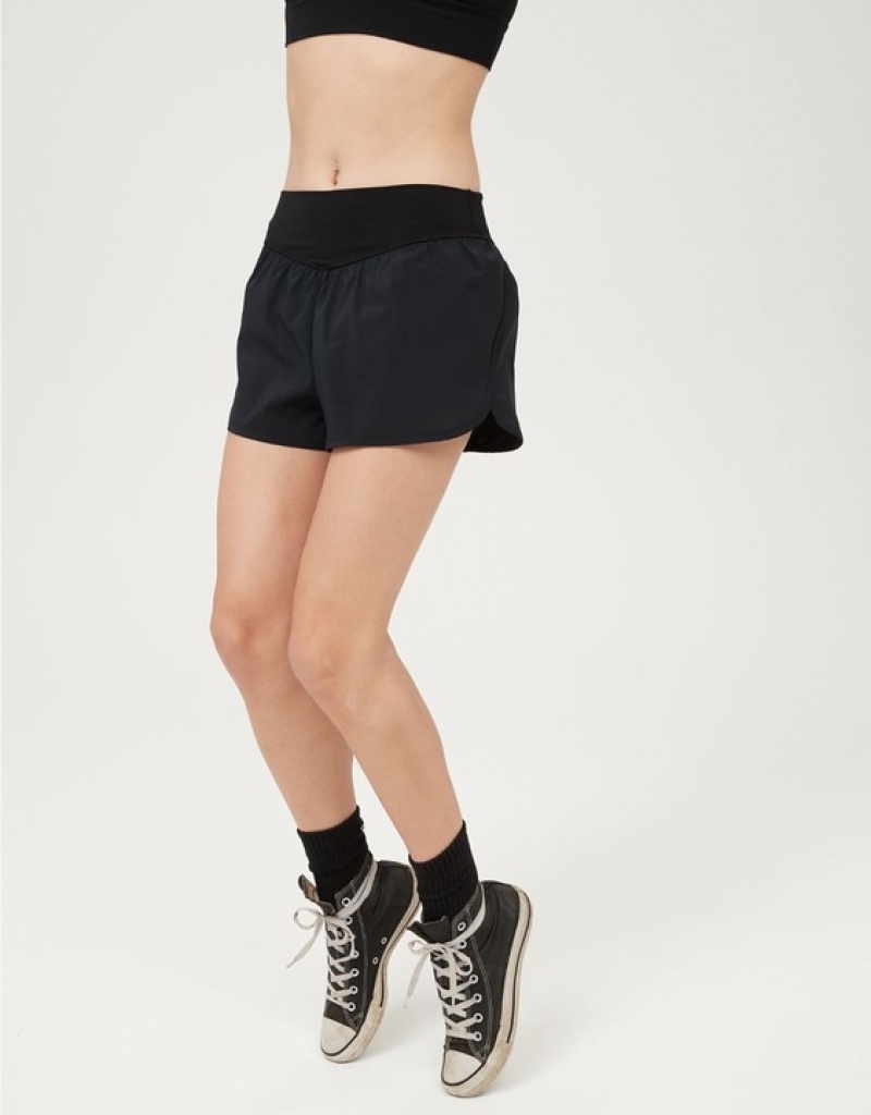 Aerie OFFLINE By Nylon Running Shorts Black | PCN-529307