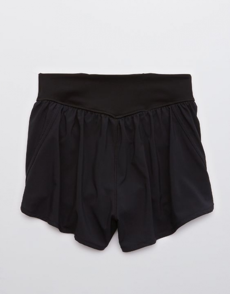 Aerie OFFLINE By Nylon Running Shorts Black | PCN-529307