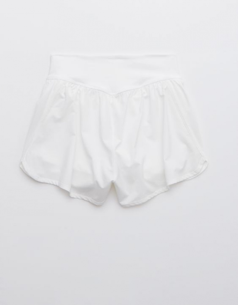 Aerie OFFLINE By Nylon Running Shorts White | MHR-162780