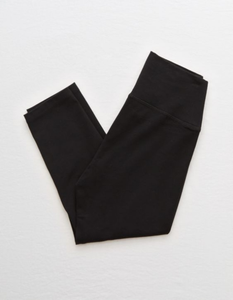 Aerie OFFLINE By OG High Waisted Cropped Leggings Black | XWR-307861