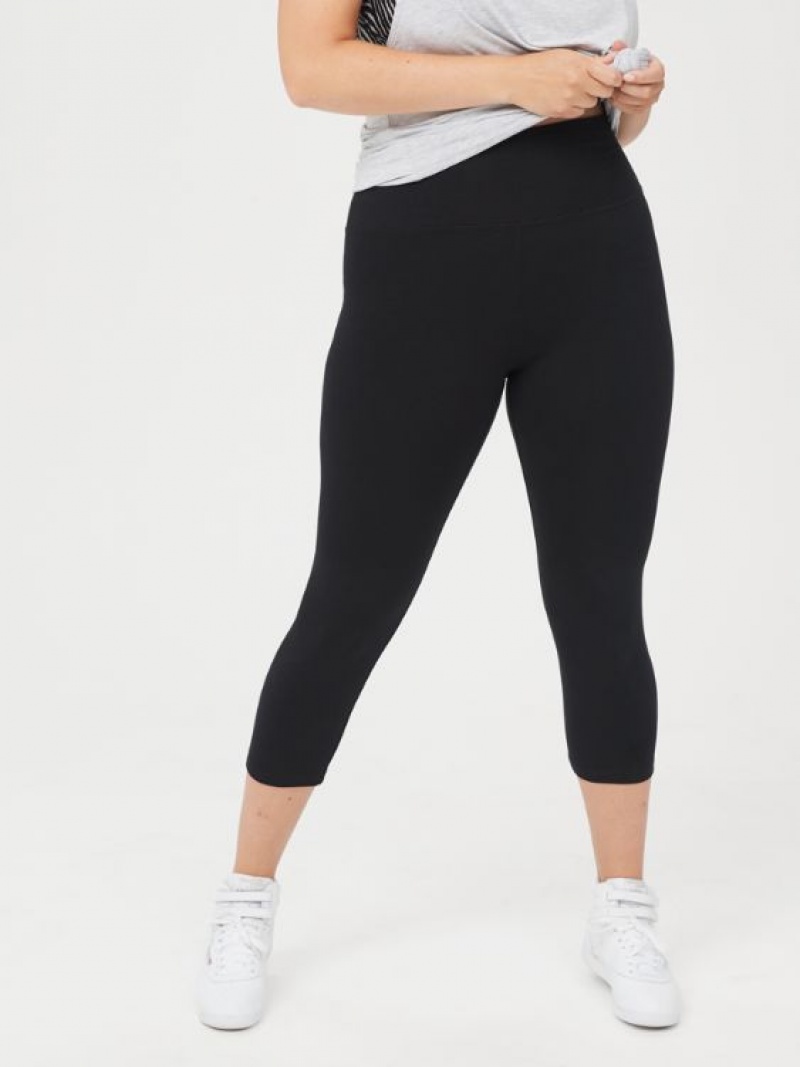 Aerie OFFLINE By OG High Waisted Cropped Leggings Black | XWR-307861