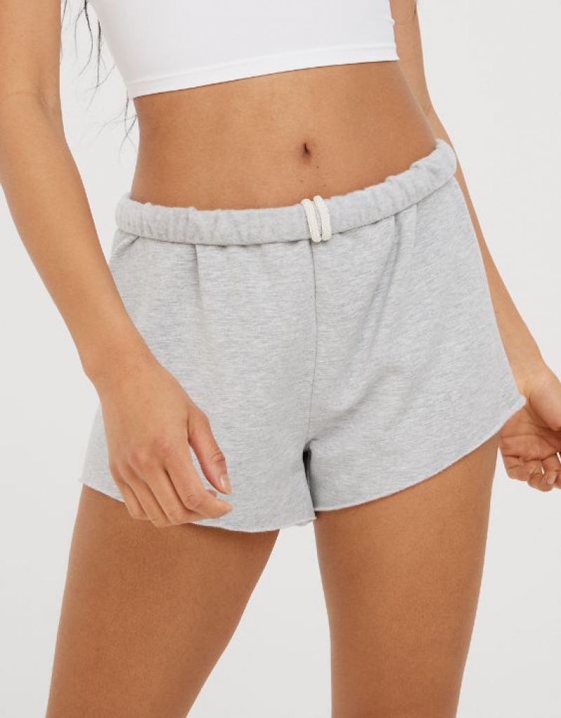 Aerie OFFLINE By OTT Fleece Shorts Grey | PIL-958140