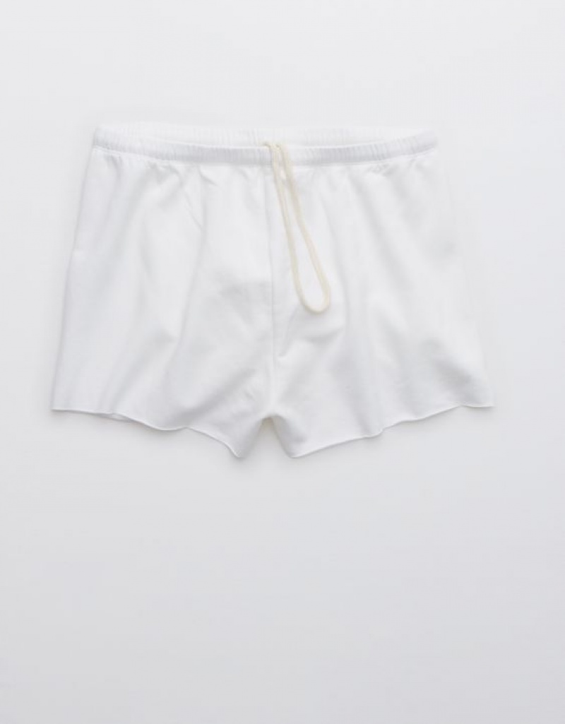 Aerie OFFLINE By OTT Fleece Shorts White | IVU-674351