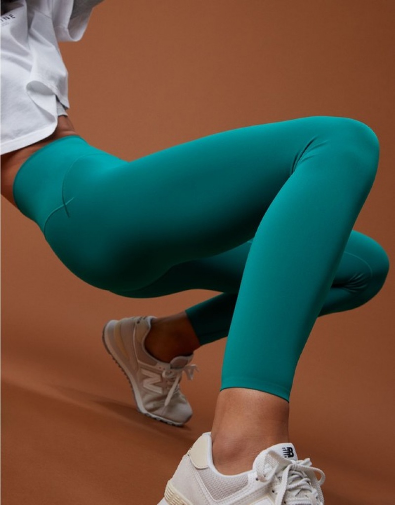 Aerie OFFLINE By Real Luxe Street Leggings Green | DQH-185672