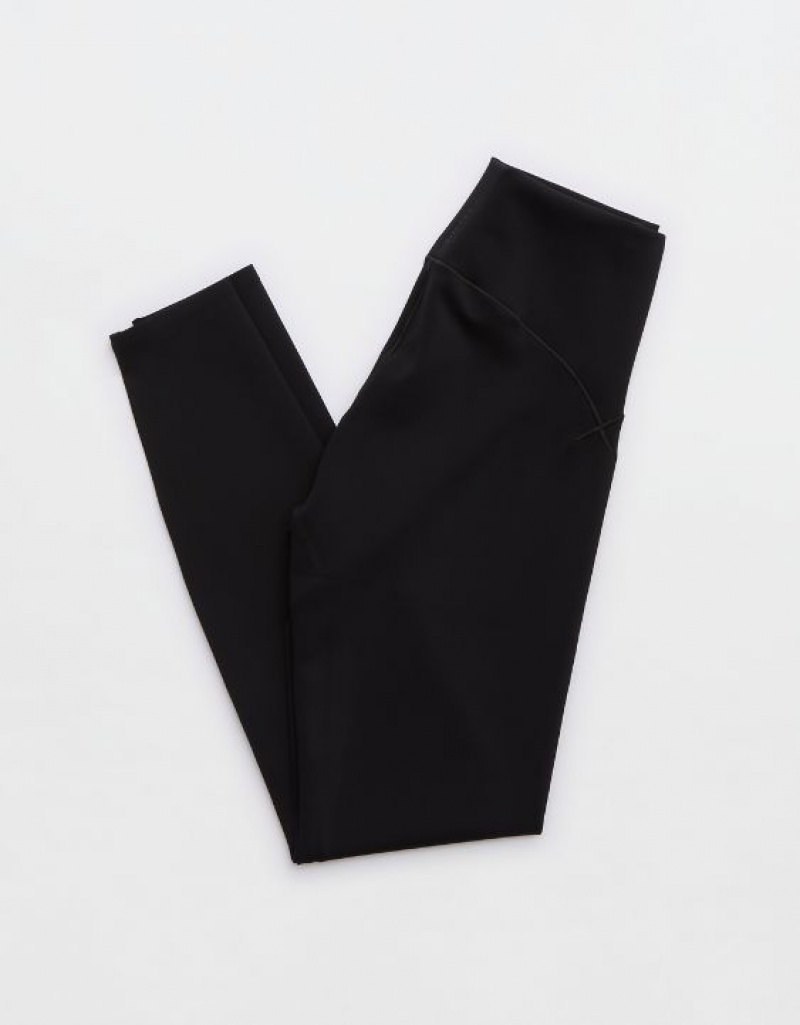 Aerie OFFLINE By Real Luxe Street Leggings Black | SAE-657890