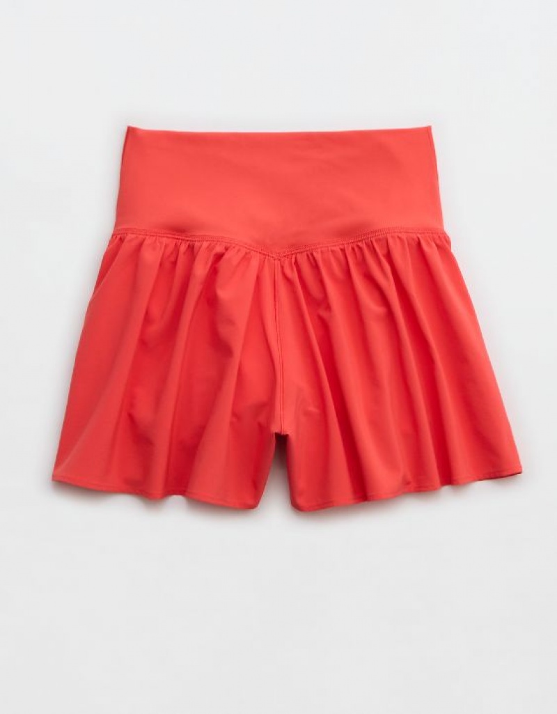 Aerie OFFLINE By Real Me Crossover Flowy Shorts Red | HAX-278415