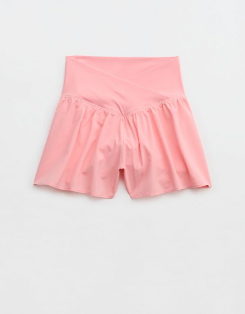 Aerie OFFLINE By Real Me Crossover Flowy Shorts Pink | MDG-739514