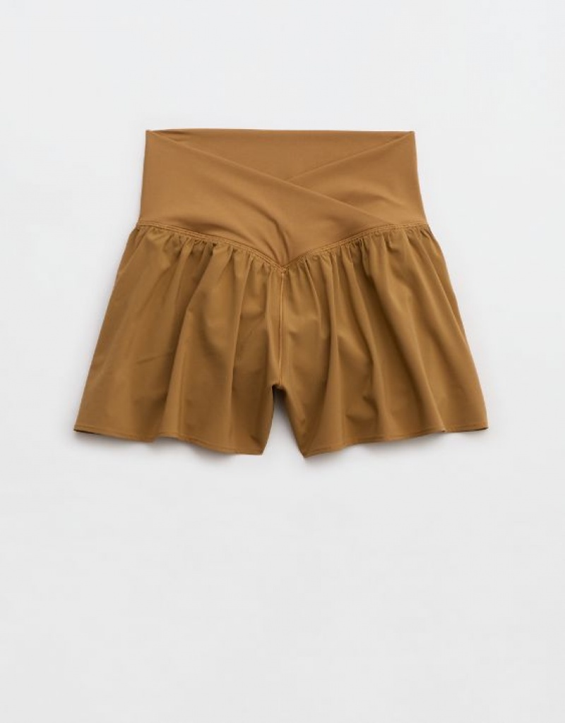 Aerie OFFLINE By Real Me Crossover Flowy Shorts Brown | FZQ-956801