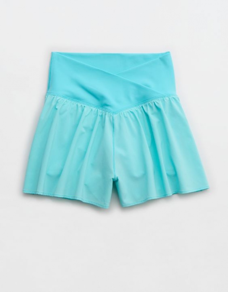 Aerie OFFLINE By Real Me Crossover Flowy Shorts Blue | ELU-240739