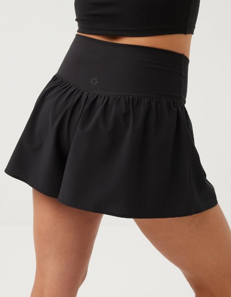 Aerie OFFLINE By Real Me Crossover Flowy Shorts Black | YOW-126348