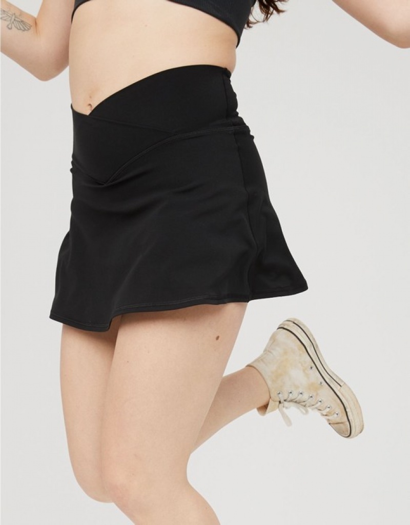 Aerie OFFLINE By Real Me Crossover Tennis Skirts Black | WHI-873615