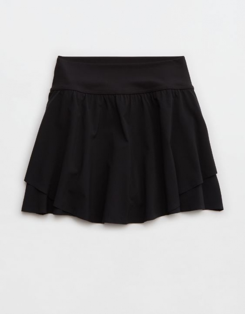 Aerie OFFLINE By Real Me Flowy Skirts Black | GAT-710683