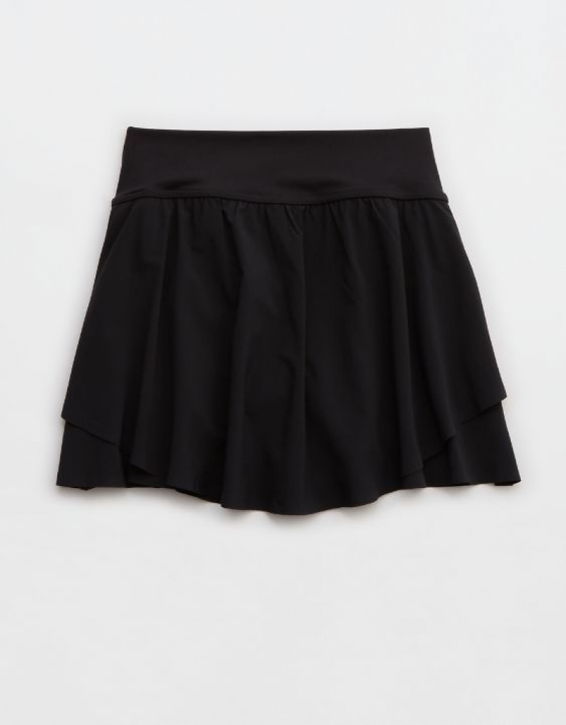 Aerie OFFLINE By Real Me Flowy Skirts Black | GAT-710683