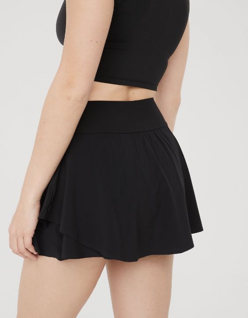 Aerie OFFLINE By Real Me Flowy Skirts Black | GAT-710683